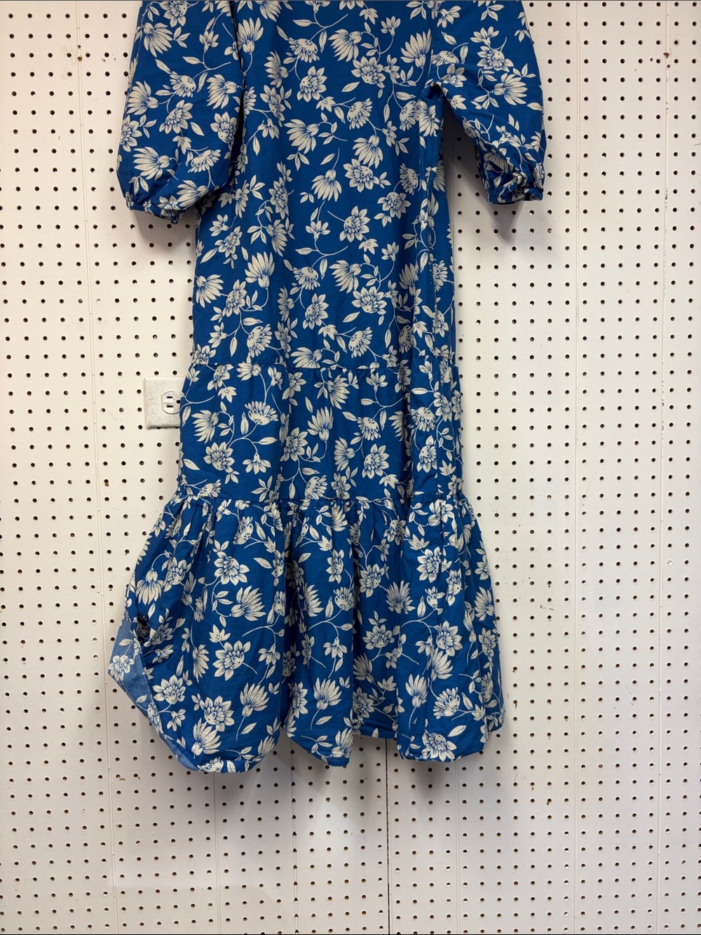 Zara Blue Floral Button-Down Tiered Dress - Picture 8 of 8